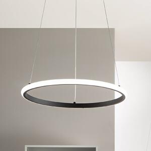 Luce Ambiente Design Lampada LED a sospensione Axis, Ø 60 cm, nera, metallo, CCT Axis, Nero, Soggiorno / Sala da pranzo, Metallo, Moderno