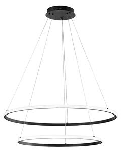 Luce Ambiente Design Lampada LED a sospensione Axis, Ø 80/60 cm, nero, metallo, CCT Axis, Nero, Soggiorno / Sala da pranzo, Metallo, Moderno