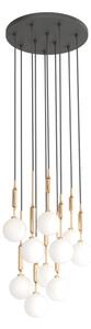 Open Design OR85365 - Lampadario a sospensione su cavo ERO 10xG9/8W/230V dorato