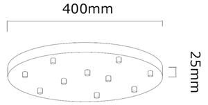 Open Design OR85372 - Lampadario a sospensione su cavo ERO 10xG9/8W/230V nero
