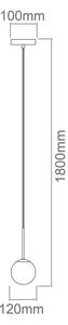 Open Design OR80049 - Lampada da bagno a sospensione su cavo BAO, 1xG9/8W/230V, IP44, cromo lucido