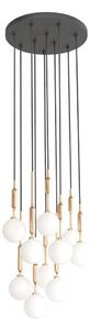 Open Design OR85365 - Lampadario a sospensione su cavo ERO 10xG9/8W/230V dorato