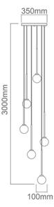 Open Design OR80636 - Lampadario su cavo OTA 6xG9/8W/230V nero