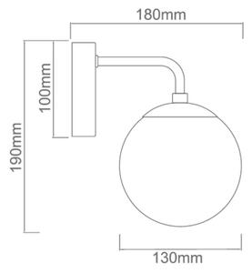 Open Design OR81404 - Lampada da parete BAO 1xE27/8W/230V nera/trasparente