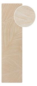 Tappeto beige in lana 60x230 cm Lino Leaf - Flair Rugs