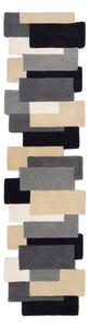 Passatoia grigia in lana 60x230 cm Collage – Flair Rugs