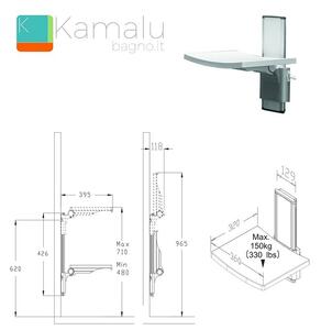 Sedile doccia regolabile in altezza e ribaltabile SUN-10 - KAMALU
