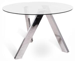 E-STYLO Tavolo Fisso Top in vetro temperato Gambe in metallo verniciato,120cm X 120cm H. 75cm,Top: trasparentegambe: grigio cromato
