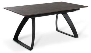 E-STYLO Tavolo Allungabile Top in HPL su MDF Gambe in metallo verniciato Allunghe interne in HPL su MDF,90cm X 170/270cm H. 76cm,Top: marmo ruggine gambe: nero