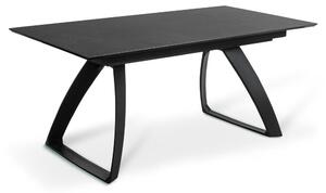 E-STYLO Tavolo Allungabile Top in HPL su MDF Gambe in metallo verniciato Allunghe interne in HPL su MDF,90cm X 170/270cm H. 76cm,Top: marmo nero gambe: nero
