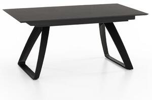 E-STYLO Tavolo Allungabile Top in HPL su MDF Gambe in metallo verniciato Allunghe interne in HPL su MDF,90cm X 170/270cm H. 76cm,Top: grigio scuro allunghe: grigio scuro gambe: nero