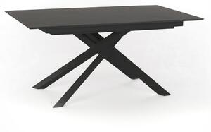 E-STYLO Tavolo Allungabile Top in HPL su MDF Gambe in metallo verniciato Allunghe interne in HPL su MDF,90cm X 170/270cm H. 76cm,Top: grigio scuro allunghe: grigio scuro gambe: nero