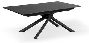 E-STYLO Tavolo Allungabile Top in HPL su MDF Gambe in metallo verniciato Allunghe interne in HPL su MDF,90cm X 170/270cm H. 76cm,Top: marmo nero gambe: nero