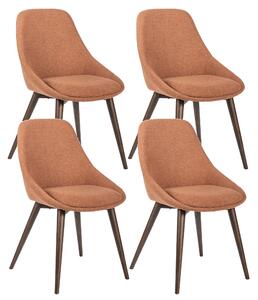 E-STYLO Sedia da pranzo Seduta e schienale rivestiti in tessuto grigio chiaro Gambe e struttura in massello di noce,58cm X 49cm H. 85cm,Rivestimento: ruggine gambe: massello di noce