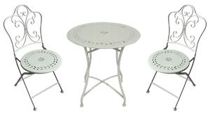 PALMELA - set due sedie pieghevoli e tavolo rotondo con decori