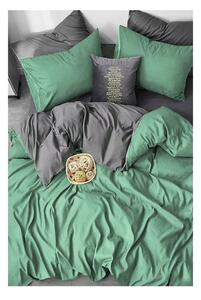 Biancheria da letto matrimoniale verde e grigio in cotone Renforcé con un lenzuolo 4 pezzi 200x220 cm - Mila Home