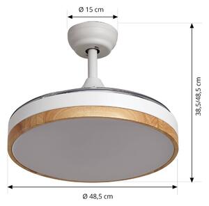 Lindby Ventilatore da soffitto LED Oras, bianco, DC, silenzioso, Ø 107 cm