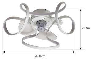 Lindby Ventilatore da soffitto a LED Lomata, bianco, silenzioso, Ø 23 cm