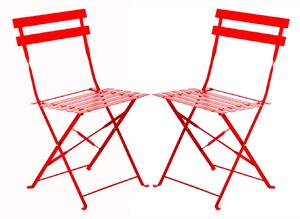 Laura - Coppia di sedie da giardino in stile retrò-Rosso