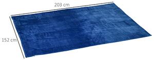 HOMCOM Coperta in Flanella 330 GSM Reversibile per uso Interno ed Esterno, 203x152x0.5 cm, Blu Scuro