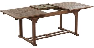 Tavolo da esterno allungabile in legno di acacia scuro 160/220 x 90 cm giardino terrazzo esterno Beliani