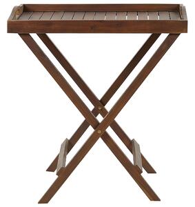 Tavolino da giardino pieghevole in legno di acacia marrone scuro piano smontabile pieghevole per esterno Beliani