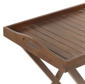 Tavolino da giardino pieghevole in legno di acacia marrone scuro piano smontabile pieghevole per esterno Beliani
