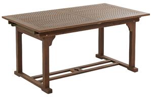 Tavolo da esterno allungabile in legno di acacia scuro 160/220 x 90 cm giardino terrazzo esterno Beliani
