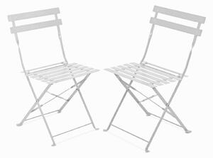 Laura - Coppia di sedie da giardino in stile retrò-Bianco