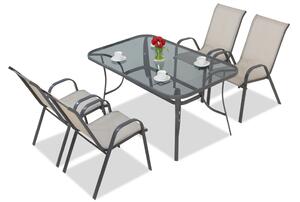 Set di mobili da pranzo Modena per 4 persone di Garden Point grigio chiaro