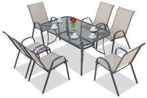 Set di mobili da pranzo Modena per 6 persone di Garden Point grigio chiaro