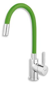 Novaservis Ferro - Miscelatore da lavello con braccio di erogazione flessibile, verde/cromo 70710,0Z