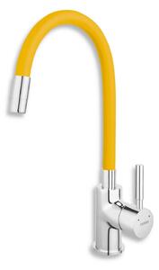 Novaservis Ferro - Miscelatore da lavello con braccio di erogazione flessibile, giallo/cromo 70710,0ZL
