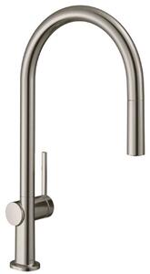 Hansgrohe M54 - Miscelatore da lavello Talis con bocca di erogazione estraibile, simil inox 72802800