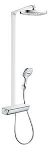 Hansgrohe Raindance Select E - Set doccia Showerpipe 300 con termostato, 2 getti, EcoSmart 9 l/min, bianco/cromato 27282400