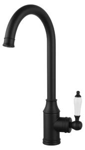 Aquanello Heritage Manor: Miscelatore da cucina classico – Design nostalgico, finitura nera, modello BL-9001-HM