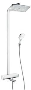 Hansgrohe Raindance Select - Colonna doccia con miscelatore termostatico per vasca da bagno Showerpipe 360 con accessori, bianco/cromato 27113400