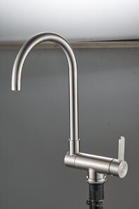 Rubinetto da cucina Aquanello, modello Massiver, in acciaio inossidabile, pieghevole, codice SS-1012-FM