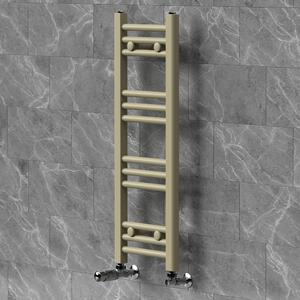 Asciugamani radiante LuxeBath 300x800 mm, radiatore per il bagno con valvola termostatica, asciugamani Sahara a parete con attacco laterale, portasciugamani, color beige