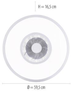 JUST LIGHT. Ventilatore LED Flat-Air, CCT, bianco, Ø 59,5cm