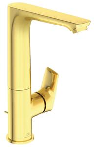 Ideal Standard Connect Air - Miscelatore da lavabo Slim con sistema di scarico e braccio di erogazione girevole, Brushed Gold A7020A2