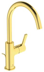 Ideal Standard Joy - Miscelatore da lavabo con sistema di scarico, Brushed Gold BC777A2