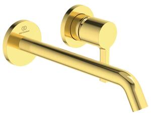 Ideal Standard Joy - Miscelatore ad incasso per lavabo, sporgenza 225 mm, montaggio a 2 fori, Brushed Gold A7379A2