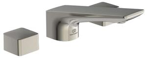 Ideal Standard Conca Tap - Miscelatore da lavabo, montaggio a 3 fori, con sistema di scarico, Silver Storm BC759GN