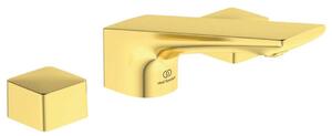 Ideal Standard Conca Tap - Miscelatore da lavabo, montaggio a 3 fori, con sistema di scarico, Brushed Gold BC759A2