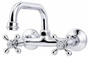 Aquanello Heritage Ascot: Miscelatore da cucina a parete, con bocchetta superiore, finitura cromata, modello CR-4110-HA