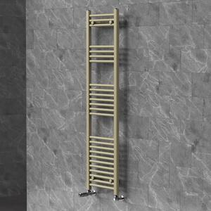 Riscaldamento asciugamani LuxeBath 400x1500 mm, radiatore da bagno con valvola termostatica, asciugamano Sahara a pannello piatto con attacco laterale, portasciugamani, color beige