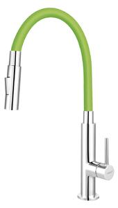 Novaservis Ferro - Miscelatore da lavello con braccio di erogazione flessibile, 2 getti, verde/cromo 70730,0Z