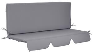 Outsunny Cuscini da Esterno per Dondolo da Giardino 3 Posti con Lacci, 2 Pezzi da 130x45x5 cm, Grigio|Aosom