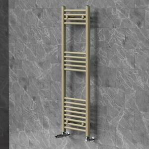 Riscaldamento asciugamani LuxeBath 400x1200 mm, radiatore da bagno con valvola termostatica, asciugamano Sahara a pannello liscio con attacco laterale, portasciugamani, color beige